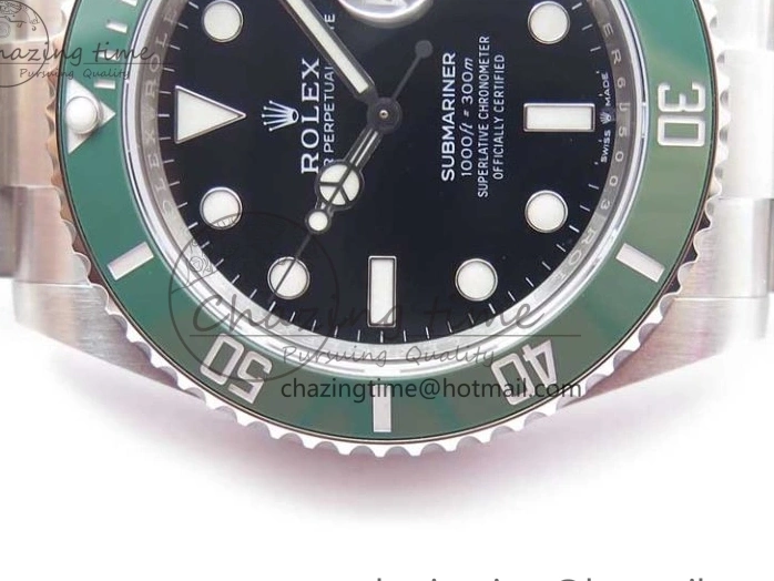 A3235 41mm LV on Submariner Black Bracelet Kermit EWF SS Dial 126610 0101